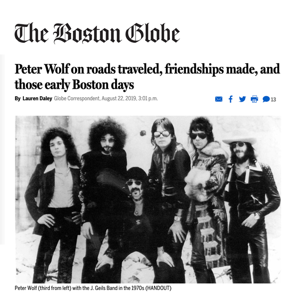 Peter Wolf 'Early Days' Boston Globe Feature